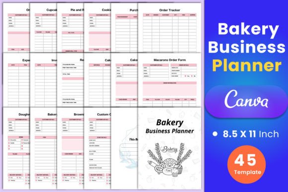 Download Bakery Business Planner Canva Template - Bakery business Collection