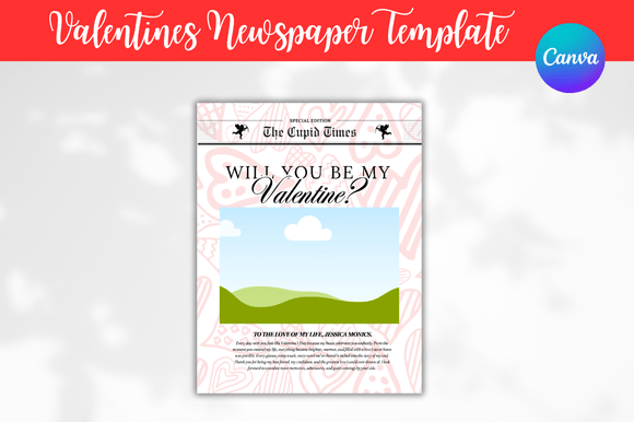 Download Valentines Newspaper Canva Templates - Newspaper canva Collection