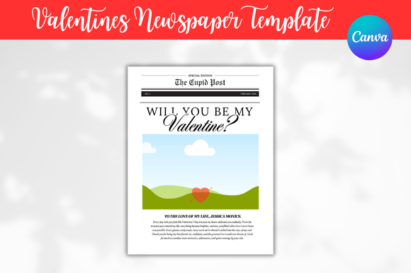 Download Valentines Newspaper Canva Templates - Newspaper canva Collection