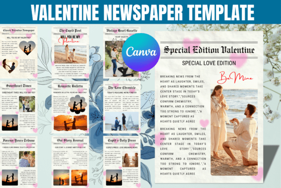 Download Valentine Newspaper Canva Template - Newspaper canva Collection