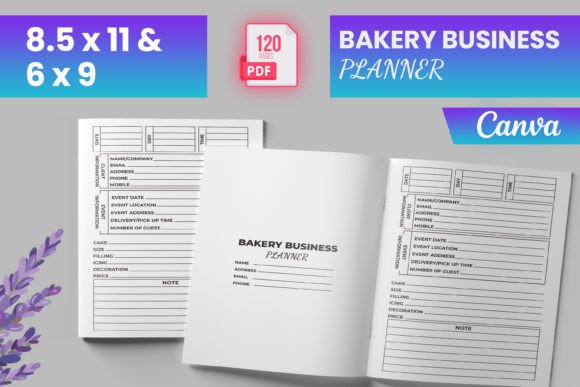 Download Bakery Business Planner Canva (KDP) - Bakery business Collection