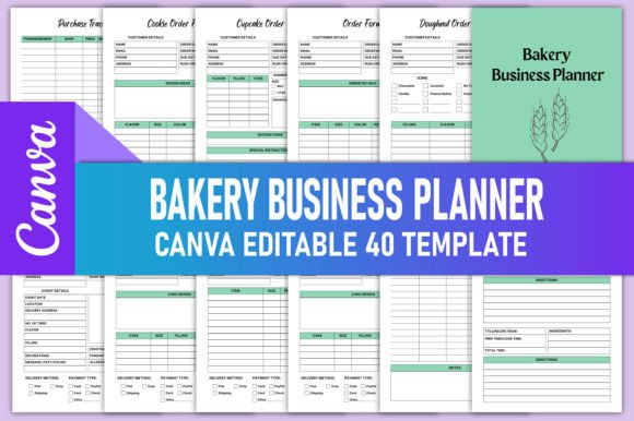 Download Editable Bakery Business Planner Canva - Bakery business Collection