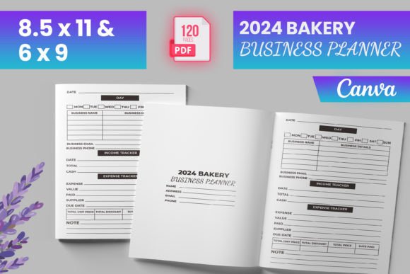 Download 2024 Bakery Business Planner Canva (KDP) - Bakery business Collection