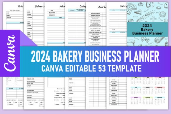 Download Editable 2024 Bakery Business Planner - Bakery business Collection