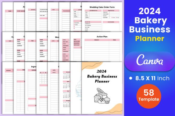 Download 2024 Bakery Business Planner Canva - Bakery business Collection