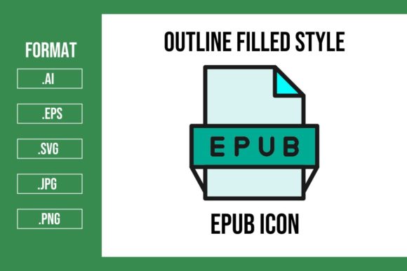 Download Epub Outline Filled Icon - Epub Collection