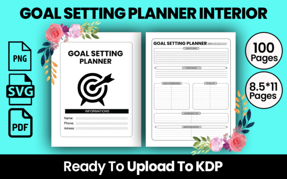 Download GOAL SETTING PLANNER KDP INTERIOR - Goal setting Collection