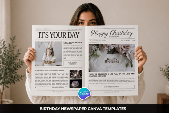 Download Birthday Newspaper Canva Template - Newspaper canva Collection
