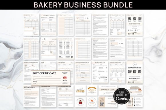 Download Editable Canva Bakery Business Bundle - Bakery business Collection