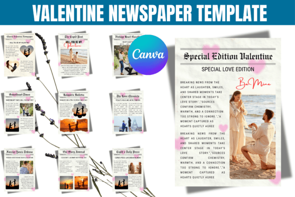 Download Valentine Newspaper Canva Template - Newspaper canva Collection